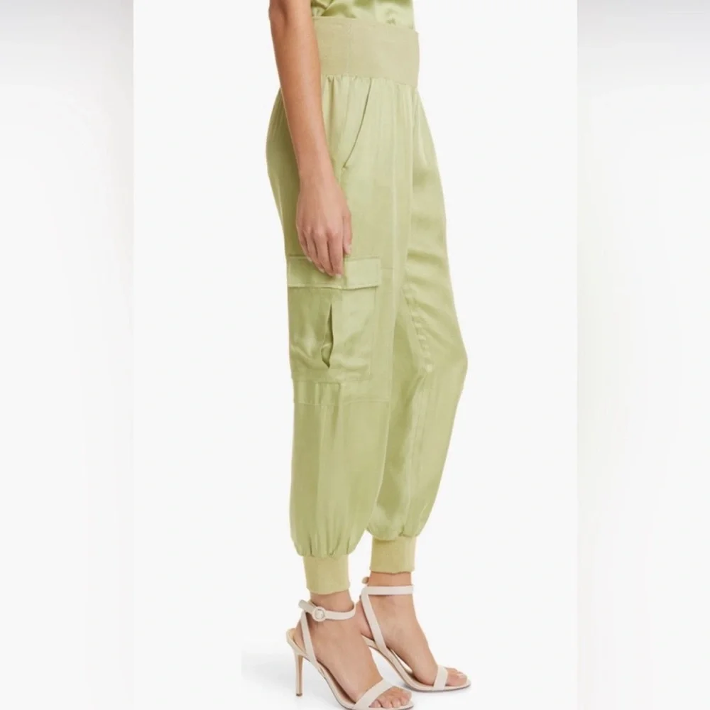 Cinq a Sept satin jogger cargo pants, size small - Picture 3 of 9